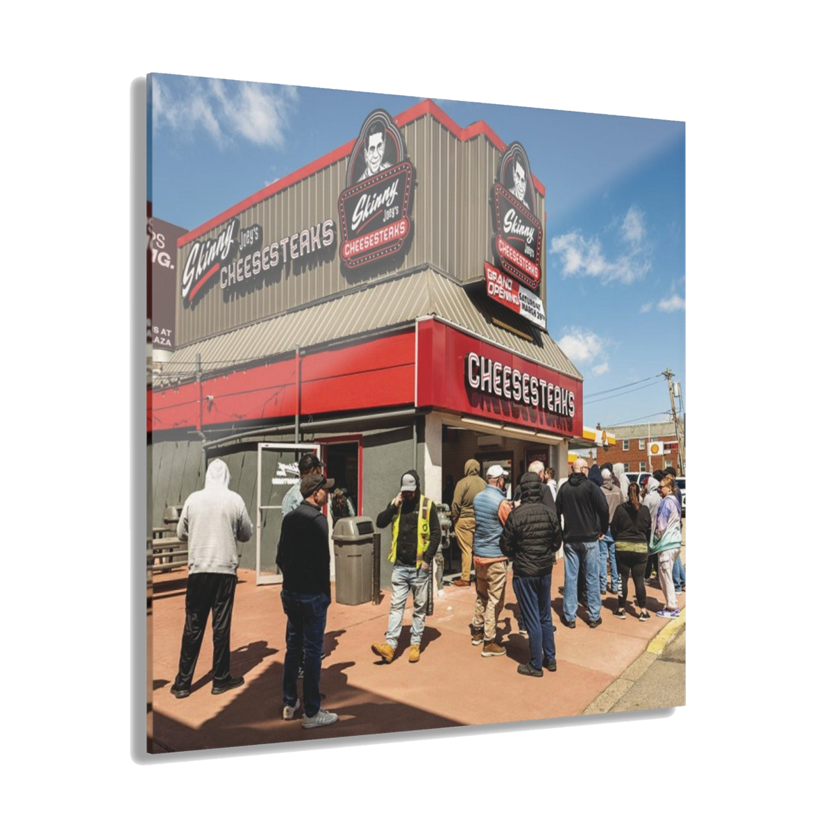Skinny Joey's Cheesesteaks acrylic wall art, 12x12 in, The Skinny with Joey Merlino podcast merch