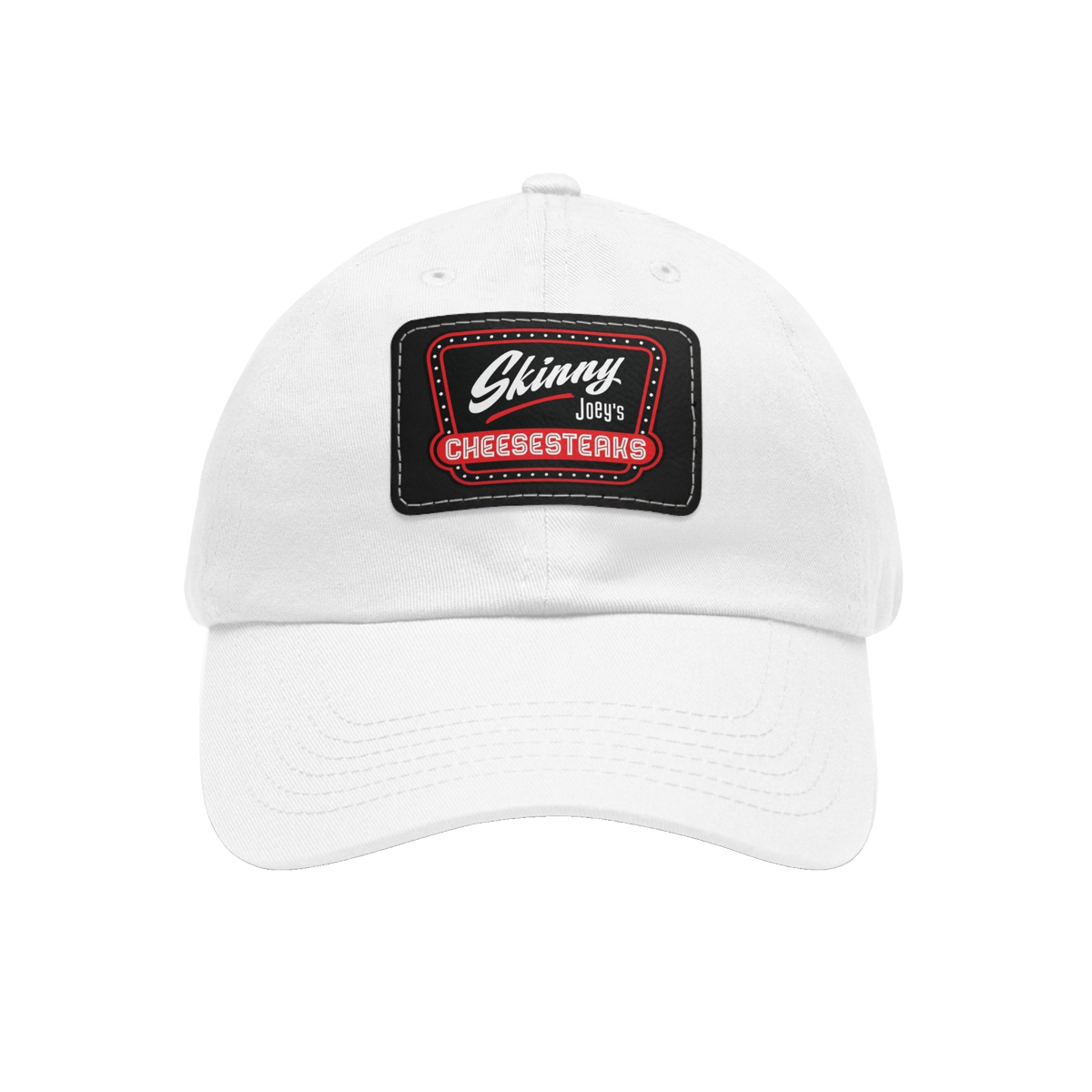 Skinny Joey leather patch dad hat, gallery photo 13, The Skinny with Joey Merlino podcast merch