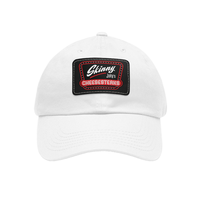 Skinny Joey leather patch dad hat, gallery photo 13, The Skinny with Joey Merlino podcast merch