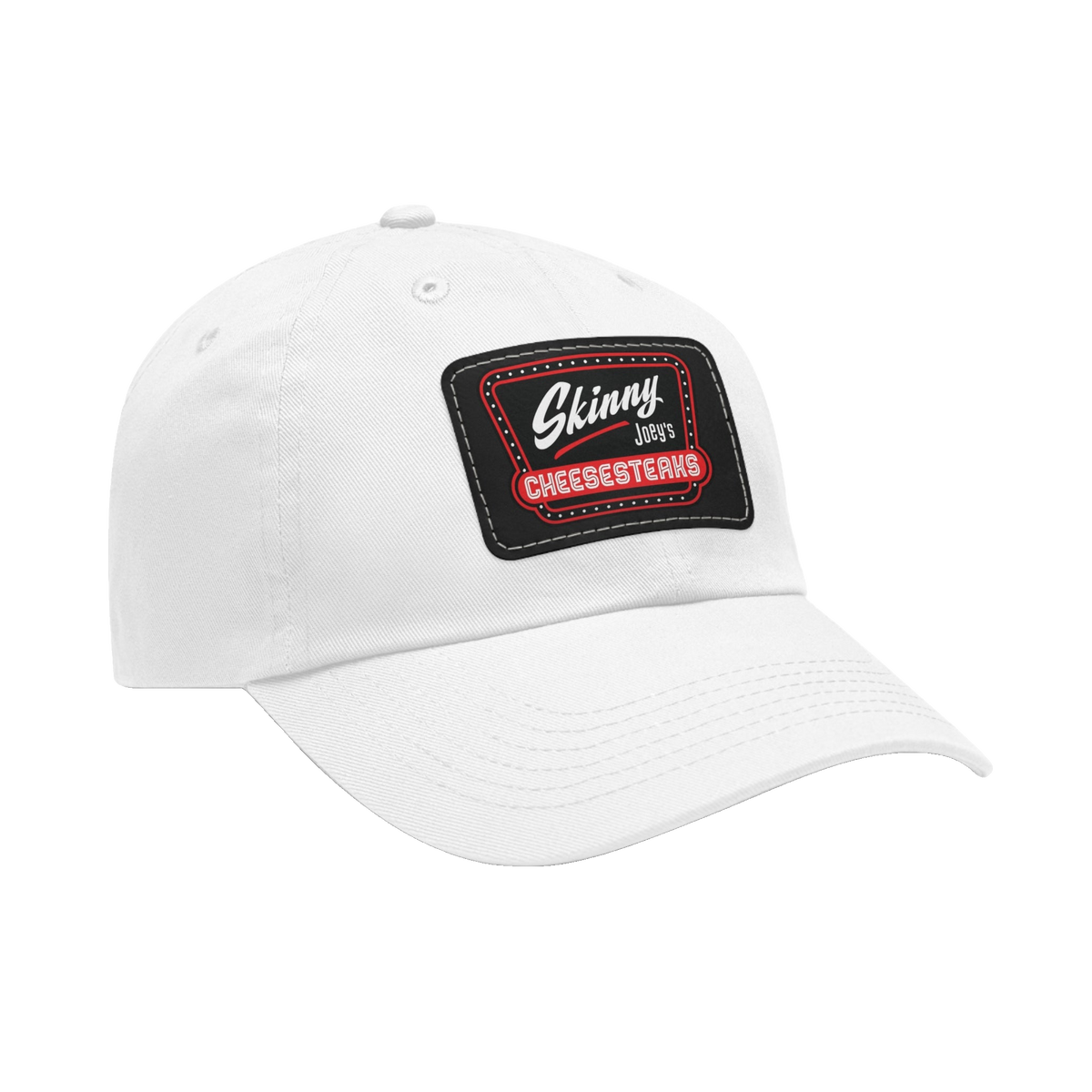 Skinny Joey leather patch dad hat, gallery photo 28, Italian American pride apparel