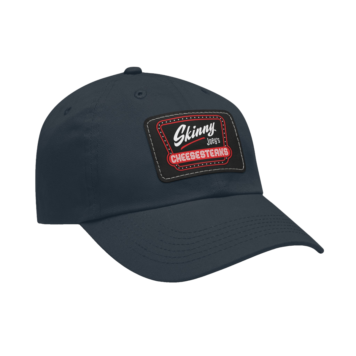 Skinny Joey leather patch dad hat, gallery photo 34, The Skinny with Joey Merlino podcast merch