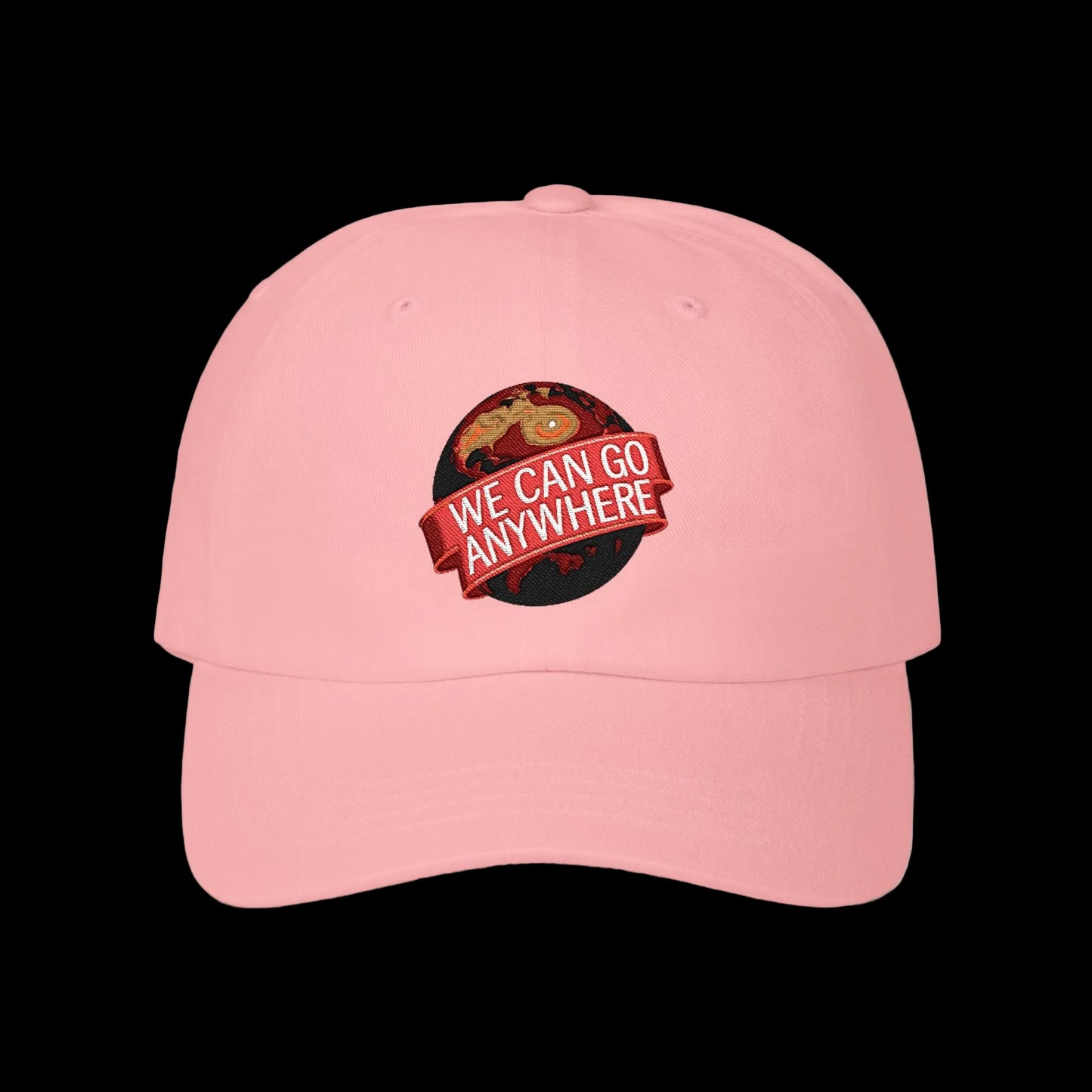 Classic Dad Cap — 'We Can Go Anywhere' Retro Planet Embroidered Hat