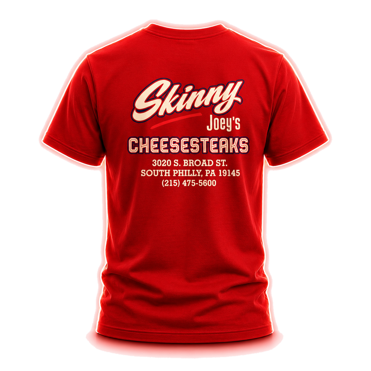 Skinny Joey's All Star Edition Tee in red, South Philly streetwear