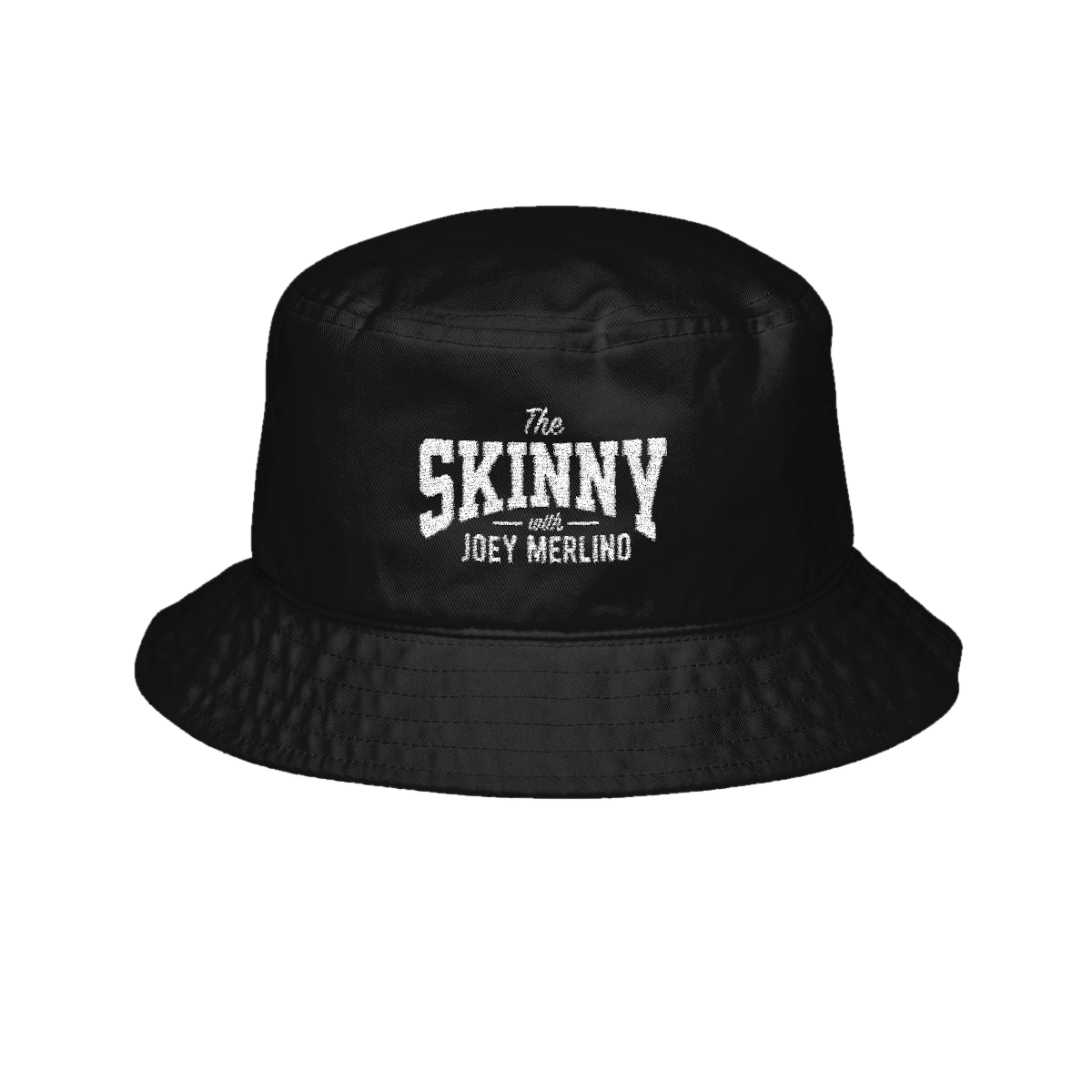 Skinny Joey's embroidered bucket hat in black, Skinny Joey's merch