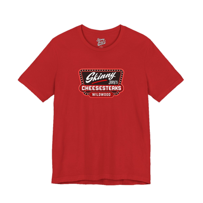 Official Wildwood tee in red, The Skinny with Joey Merlino Podcast