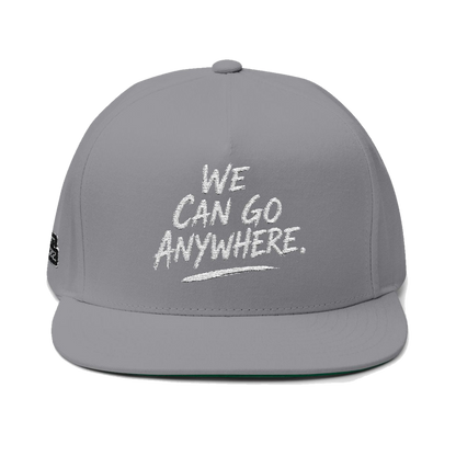 We Can Go Anywhere embroidered snapback in grey, Philadelphia