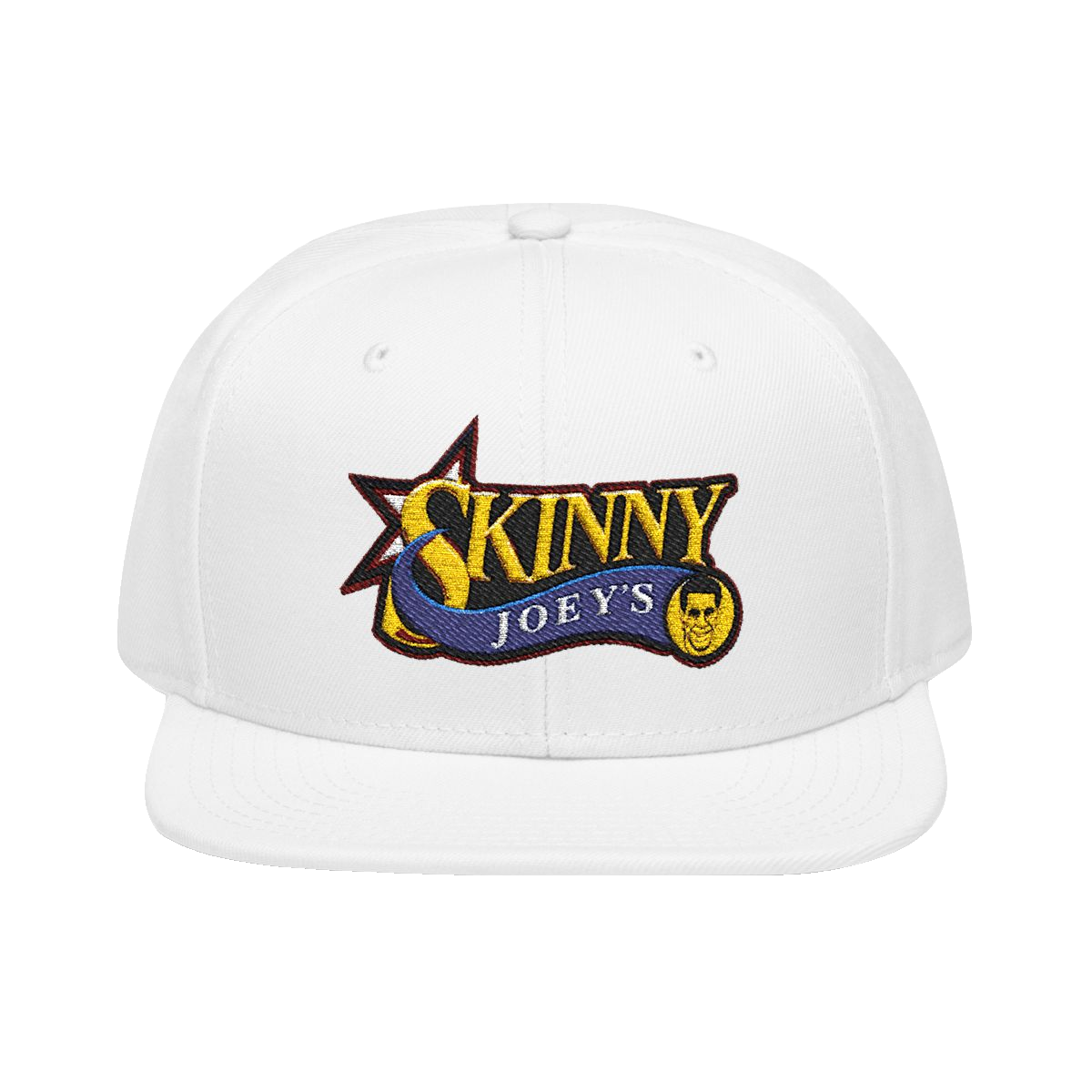 Skinny 76ers embroidered snapback hat in white, The Skinny with Joey Merlino Podcast