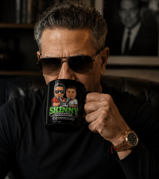 The Skinny Joey Merlino & Lil Snuff Podcast Black Coffee Mug (11oz/15oz)