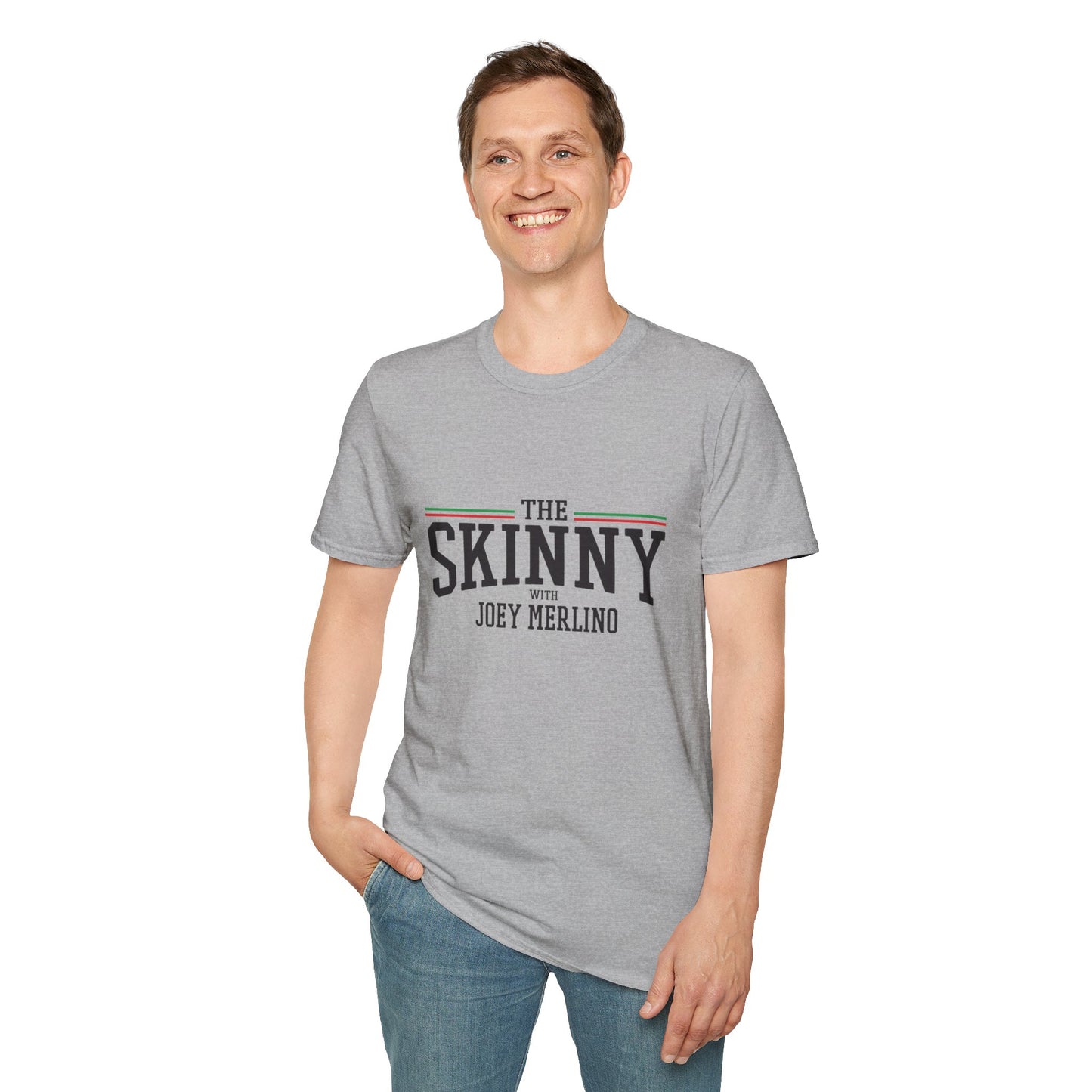 Stylish Unisex T-Shirt | The Skinny with Joey Merlino, Trendy Casual Wear, Gift for Friends, Comfortable Everyday Shirt, Ideal for Events