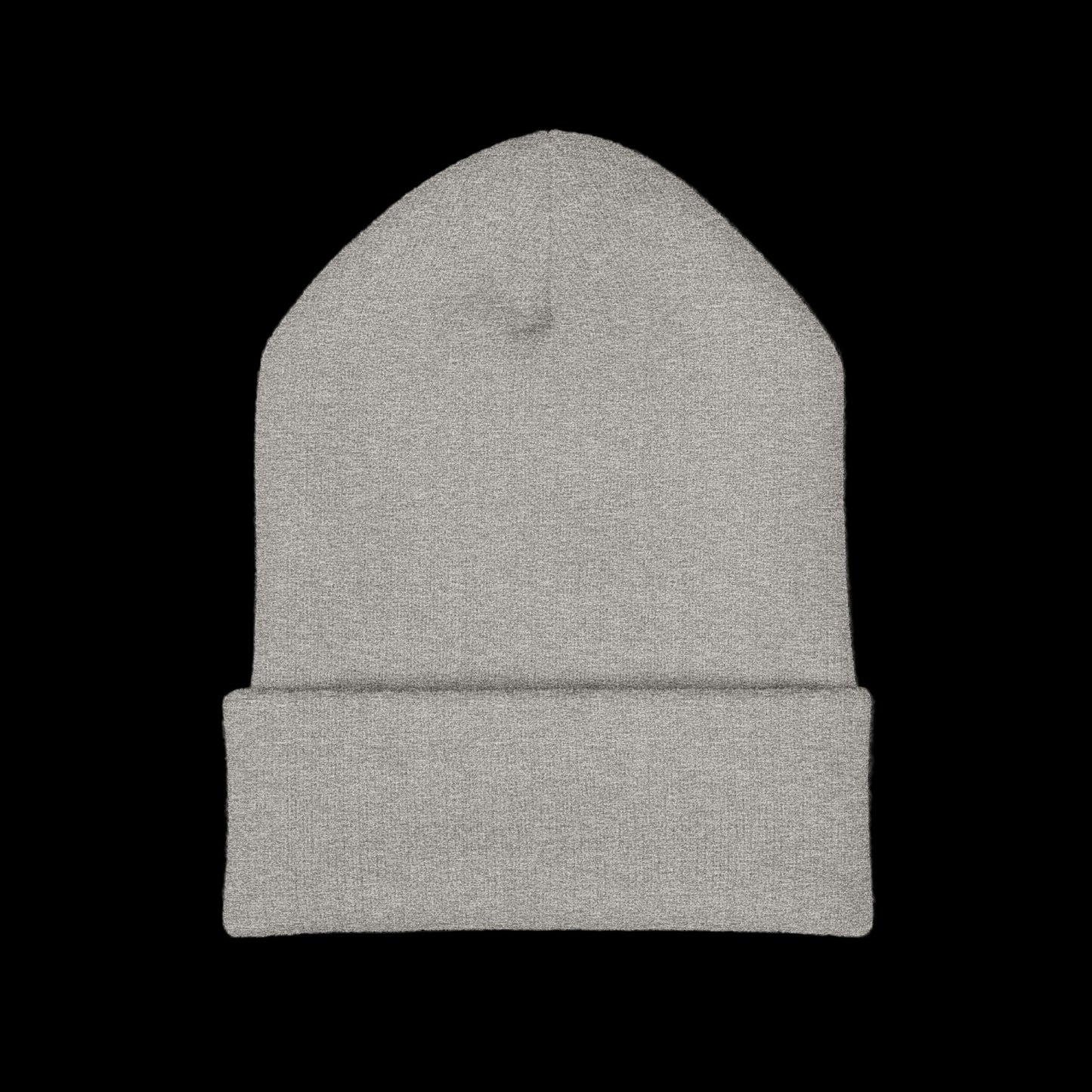 Gray beanie on a black background