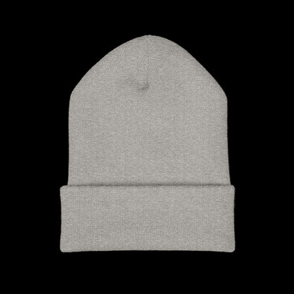 Gray beanie on a black background