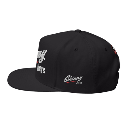 Skinny Joey Merlino signature snapback hat featuring bold Philly style design, Limited edition Skinny Joey Merlino hat with embroidered logo, Black streetwear hat from Skinny Joey’s Cheesesteaks official merchandise, Embroidered Skinny Joey hat inspired by South Philly mob legend style, Joey Merlino baseball cap with ‘The Skinny’ branding for true fans, Classic dad hat with Skinny Joey Merlino logo – Philly boss edition, Urban style Skinny Joey cap mob-inspired font design, Adjustable Skinny Joey merlino 