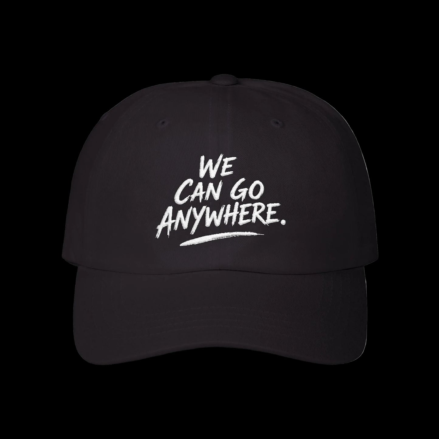 Camo Dad Cap — "We Can Go Anywhere" Embroidered Baseball Hat