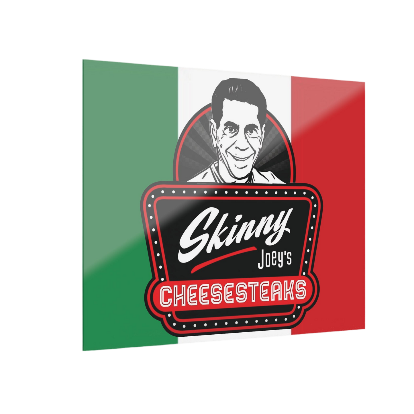 Skinny Joey's Cheesesteaks Logo Italian Flag Acrylic Print Wall Art