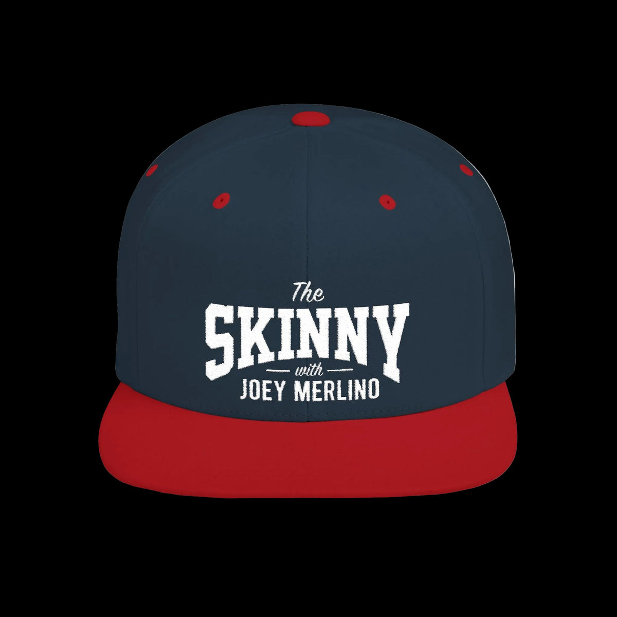 The Skinny with Joey Merlino embroidered cap in navy and red, Joseph Merlino Philadelphia merch