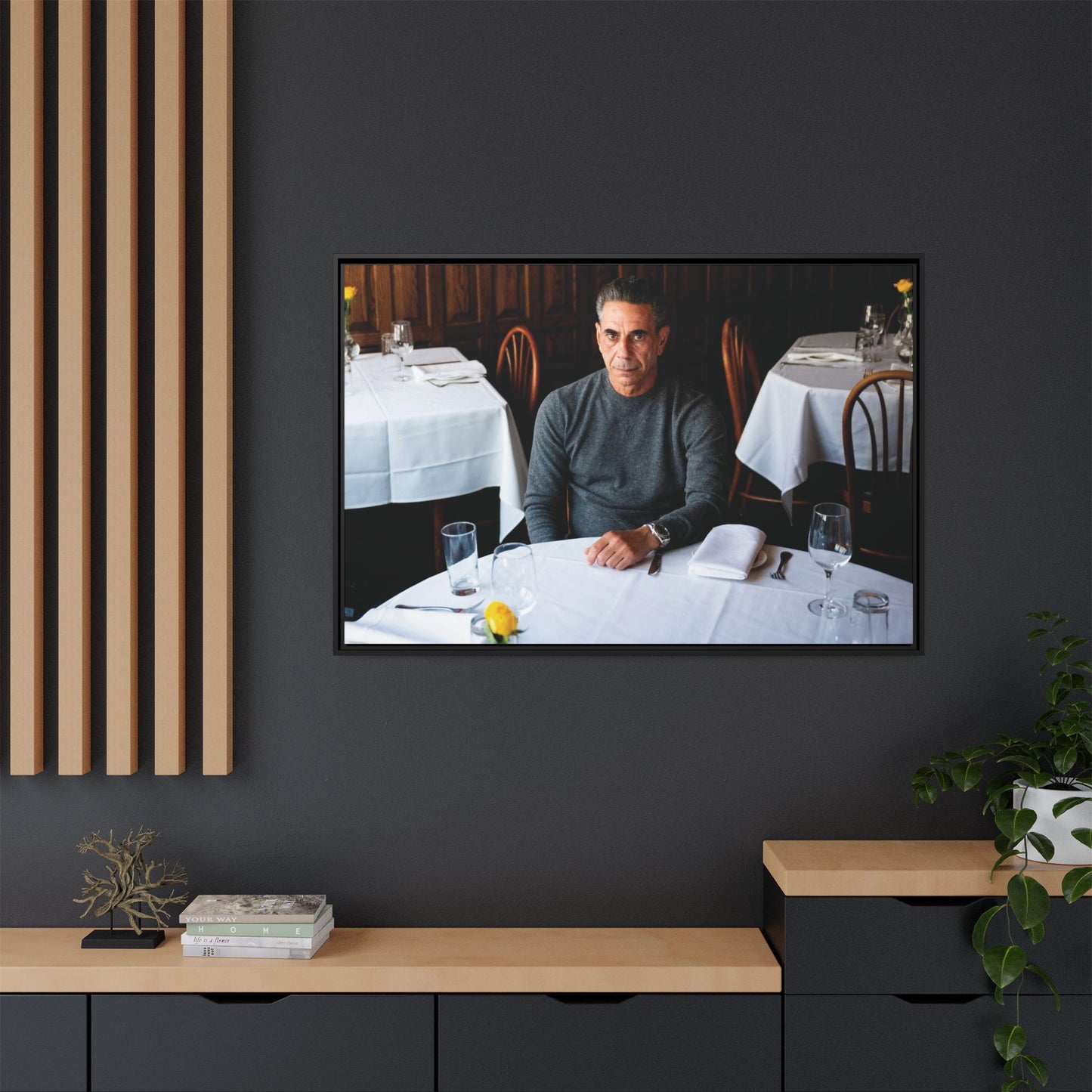 Skinny Joey Merlino Autographed - "We Can Go Anywhere" Matte Canvas, Black Frame