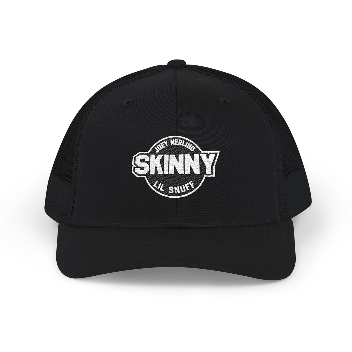 Skinny Logo Trucker Cap — Retro Mesh Snapback Hat