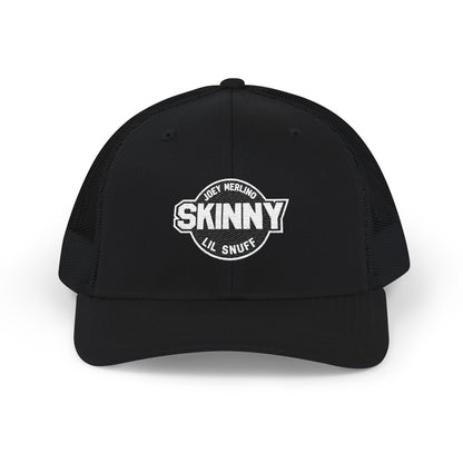 Skinny Logo Trucker Cap — Retro Mesh Snapback Hat