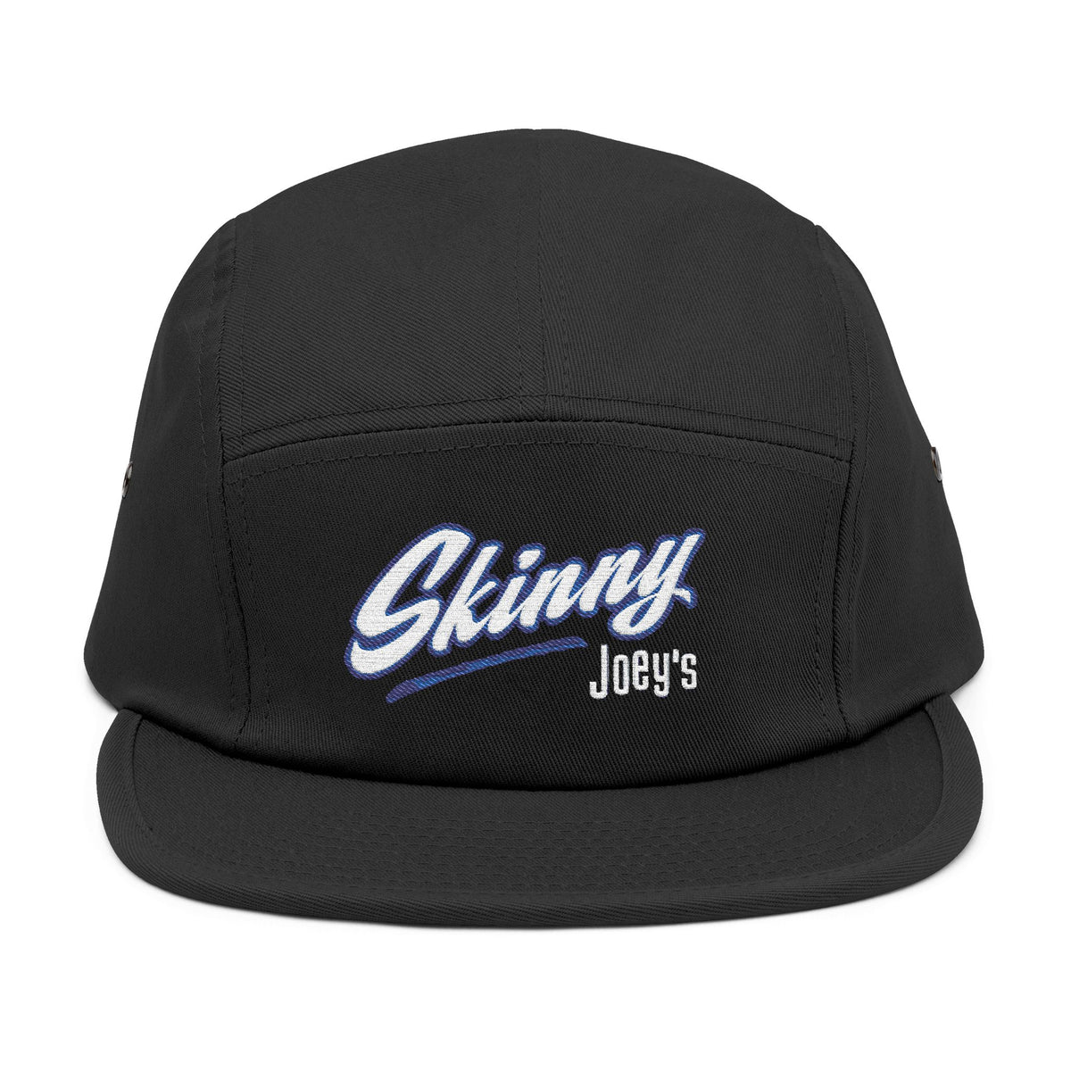 Skinny Joey's embroidered 5-panel cap in black, The Skinny Podcast with Joey Merlino & Lil Snuff merch