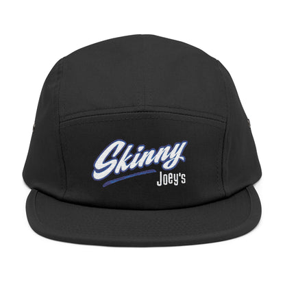 Skinny Joey's embroidered 5-panel cap in black, The Skinny Podcast with Joey Merlino & Lil Snuff merch