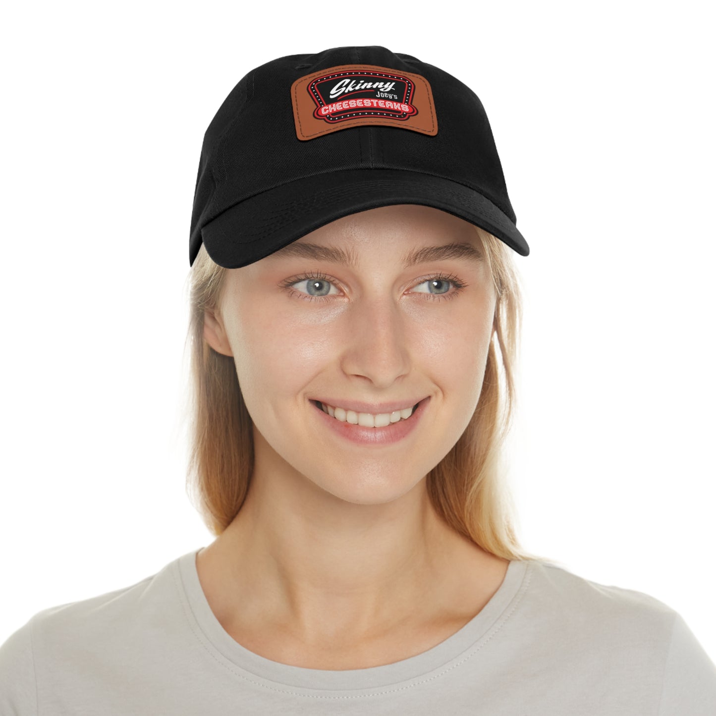 Skinny Joey Leather Patch Dad Hat