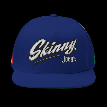 Embroidered Flat Bill Cap — 'Skinny Joey's' Vintage Script Snapback