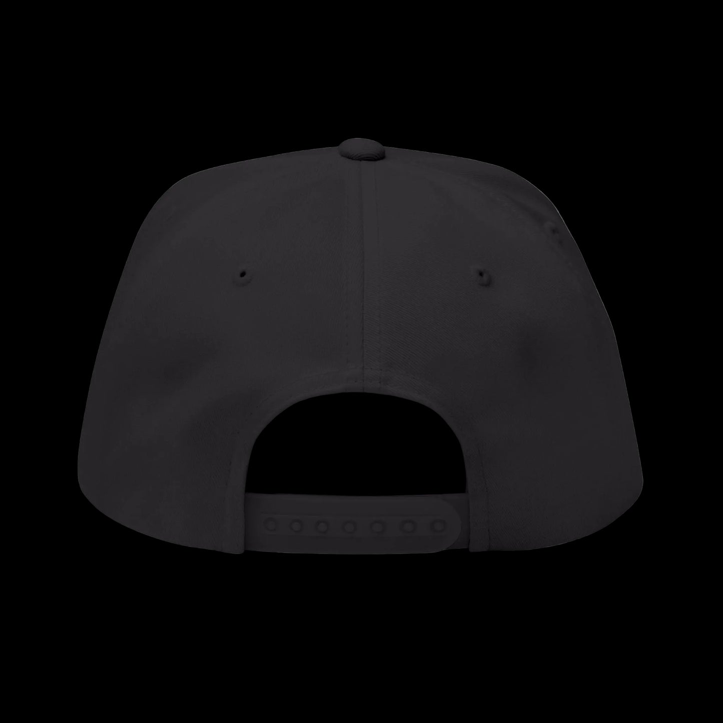 Black cap with a white interior on a white background