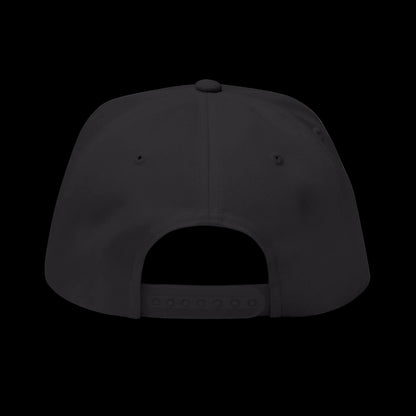 Black cap with a white interior on a white background