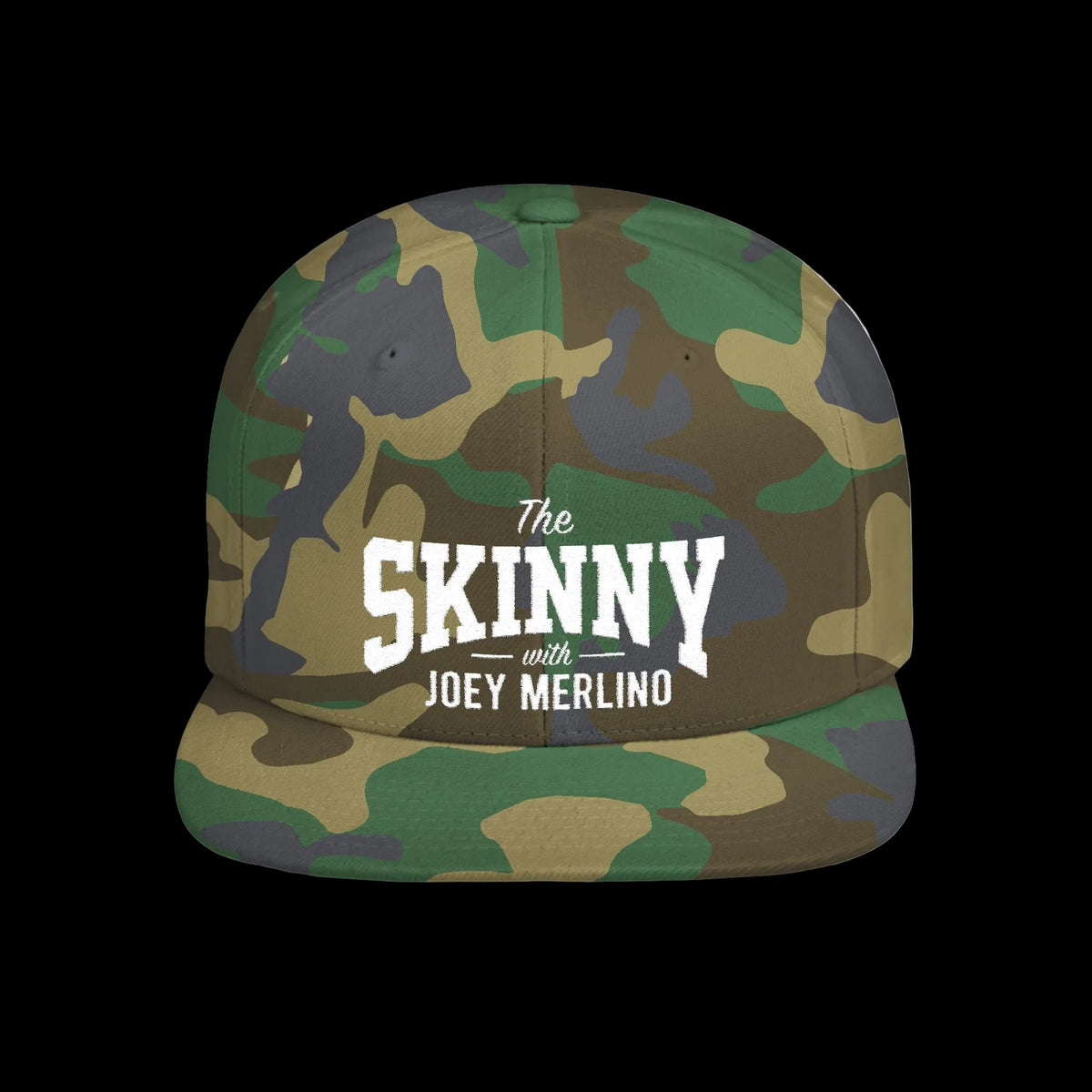 The Skinny with Joey Merlino embroidered cap in green camo, Skinny Joey Merlino Philly mob merch