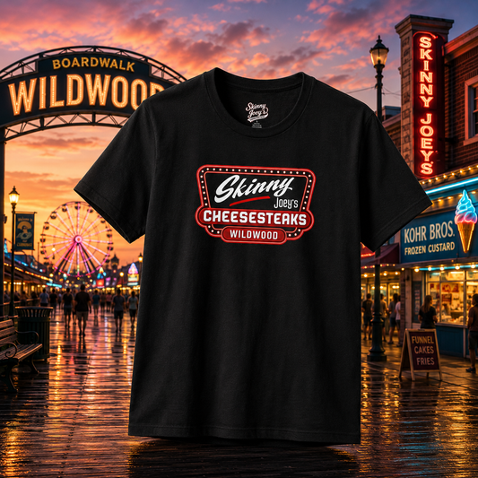 Skinny Joey's Cheesesteaks Official Wildwood T-Shirt