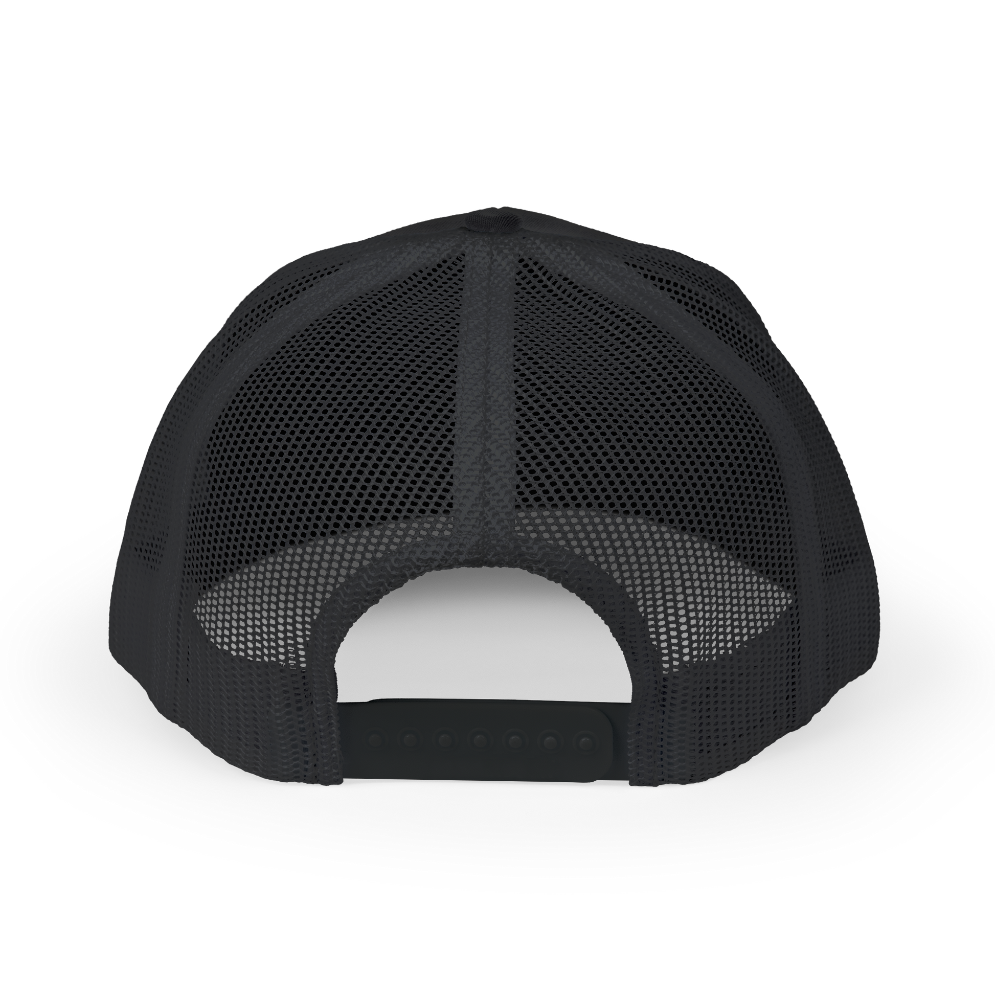 Black mesh cap on a white background