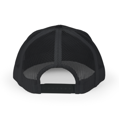Black mesh cap on a white background