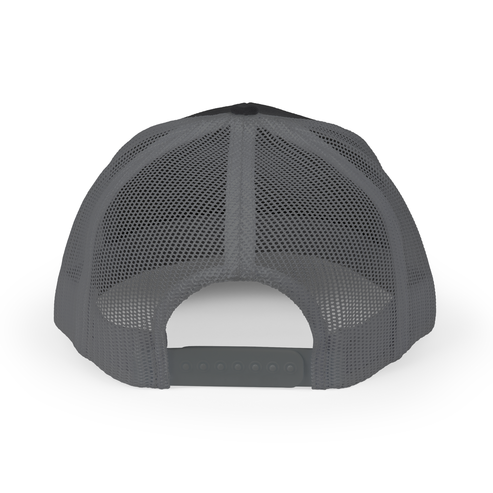 Gray mesh back cap on a white background