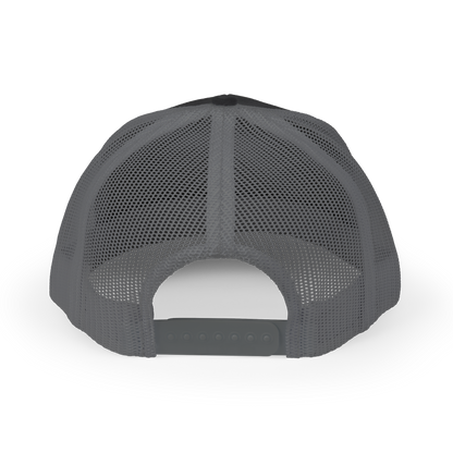 Gray mesh back cap on a white background