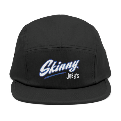 Black cap with 'Skinny Joey's' text on a white background