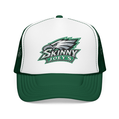 Eagles 2026 trucker hat in kelly white kelly, front view, Italian American pride apparel
