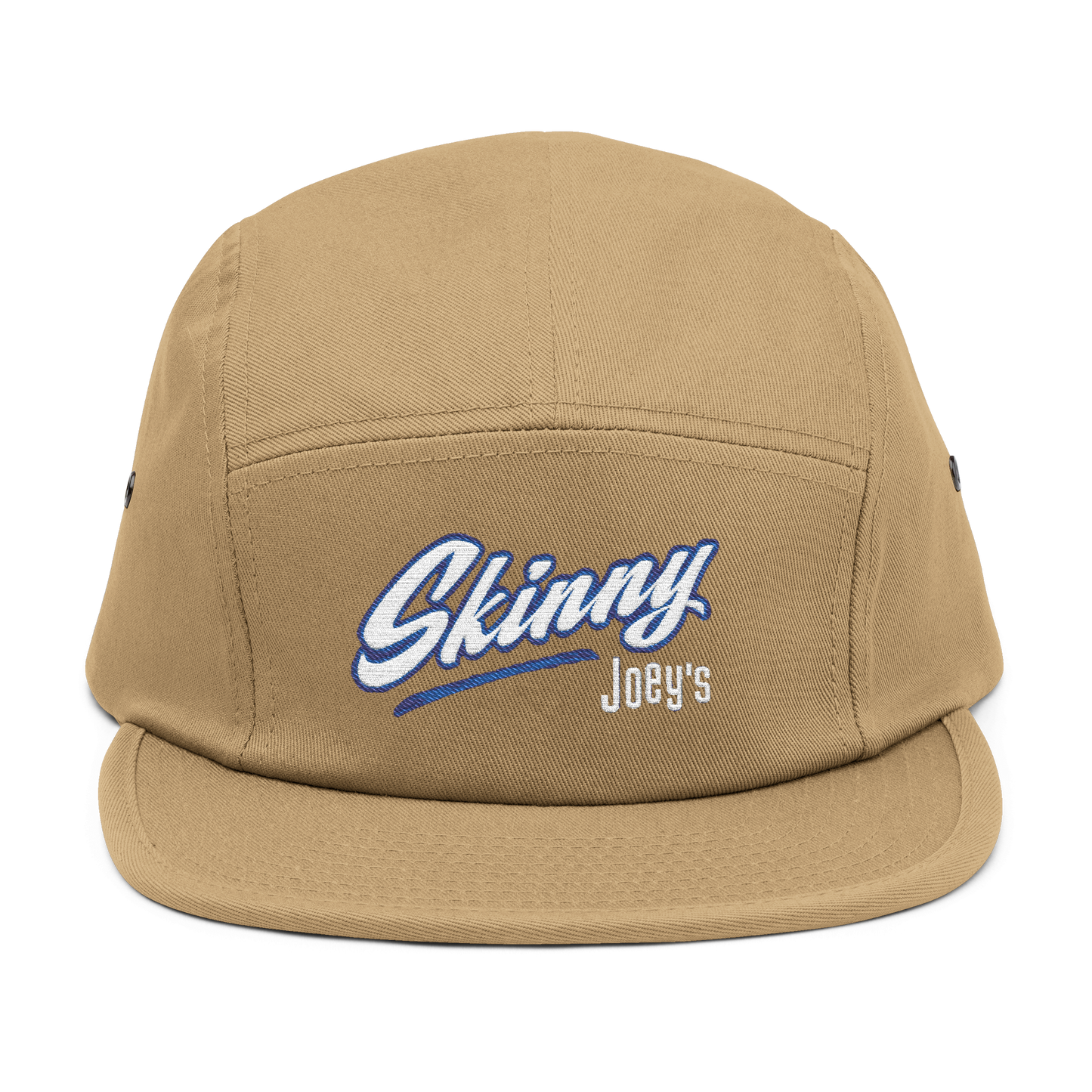 Beige cap with 'Skinny Joey's' logo on a white background