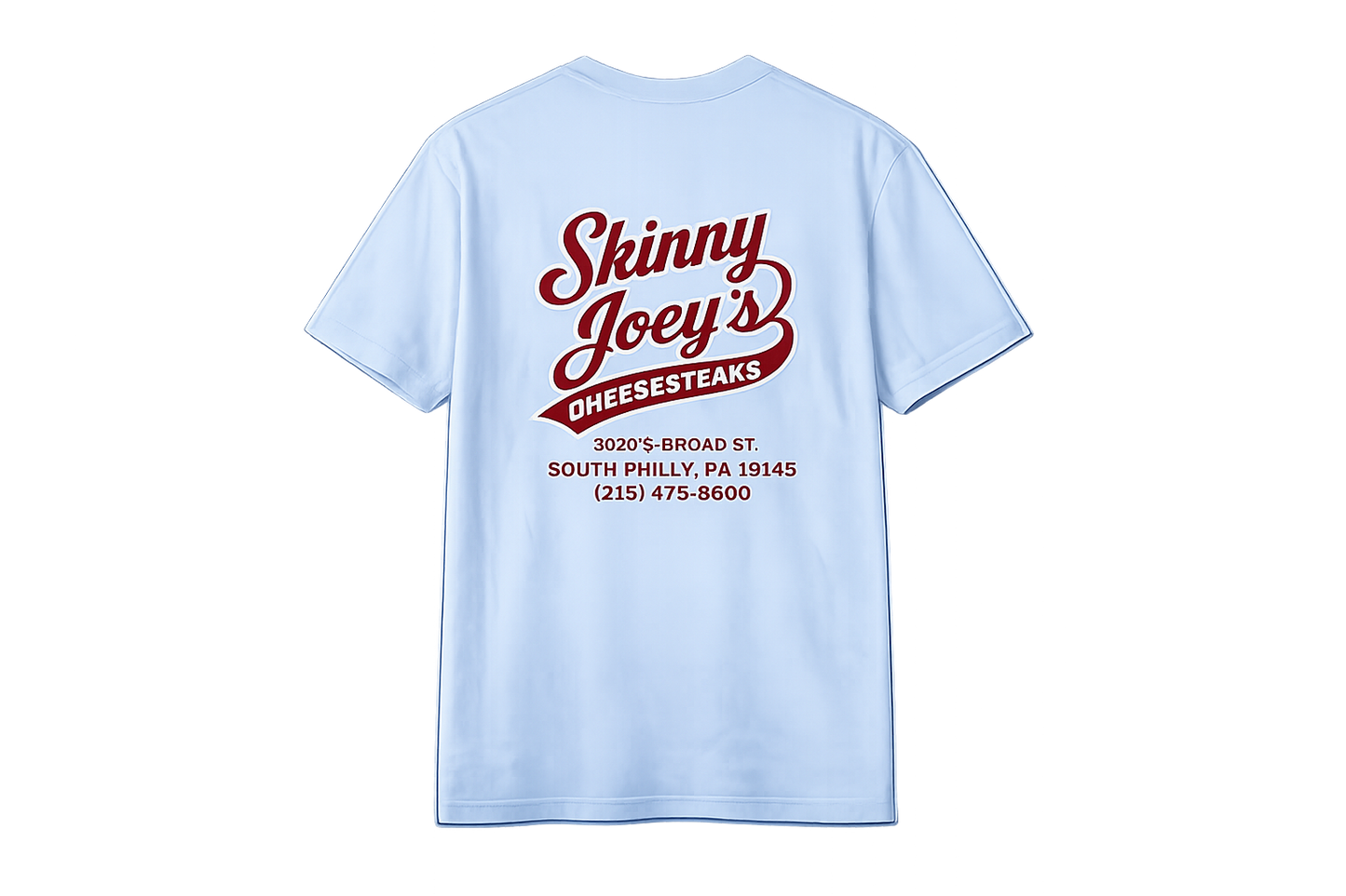 Skinny Joeys Cheesesteaks T-Shirt - lifestyle photo - Skinny Joey's Cheesesteaks