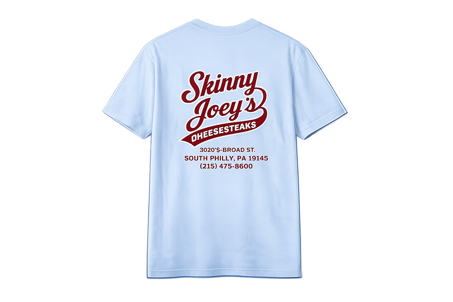 Skinny Joeys Cheesesteaks T-Shirt - lifestyle photo - Skinny Joey's Cheesesteaks