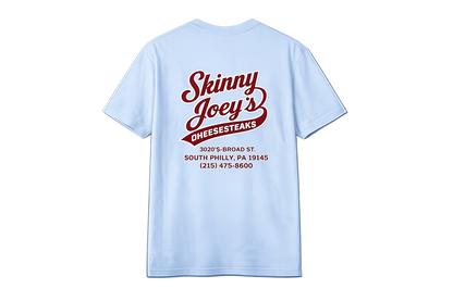 Skinny Joeys Cheesesteaks T-Shirt - lifestyle photo - Skinny Joey's Cheesesteaks