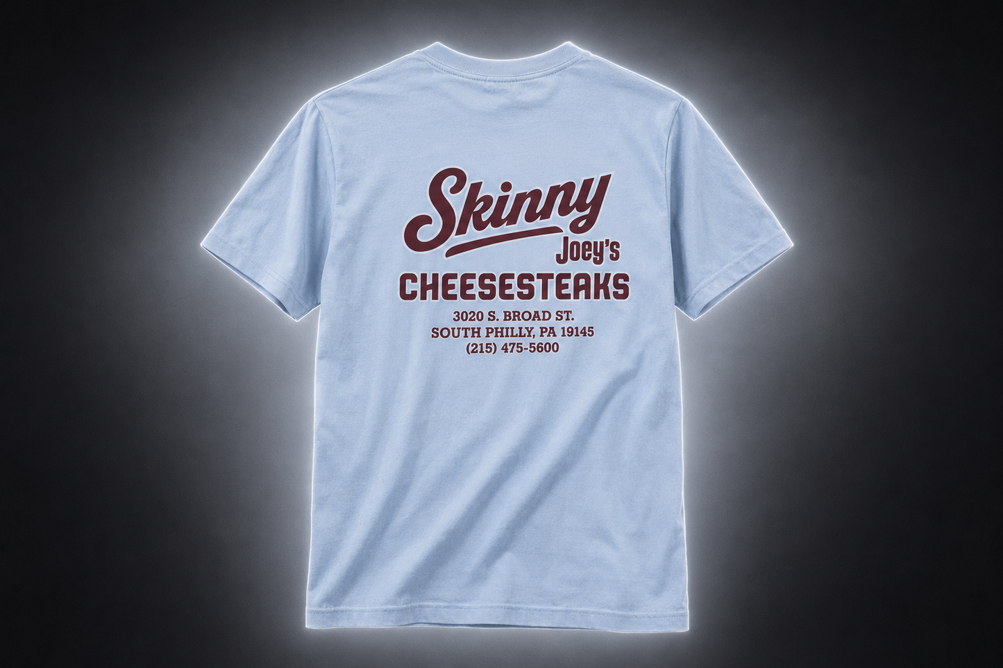 Skinny Joeys Cheesesteaks T-Shirt - side view - Skinny Joey's Cheesesteaks