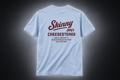 Skinny Joeys Cheesesteaks T-Shirt - side view - Skinny Joey's Cheesesteaks