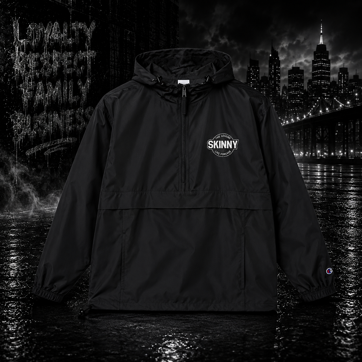 Skinny Joey Swag Track Jacket - back view - Skinny Joey's Cheesesteaks