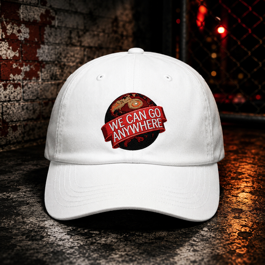Classic Dad Cap — 'We Can Go Anywhere' Retro Planet Embroidered Hat