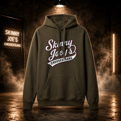 Skinny Joeys Cheesesteaks Hooded Sweatshirt - Philly Diner Logo Pullover - side view - Skinny Joey's Cheesesteaks