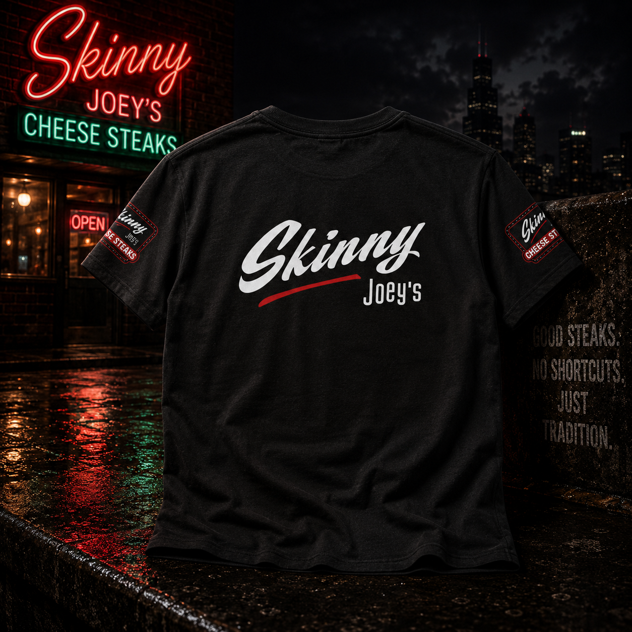 Skinny Joey's “We Perfected It” Stand Tall Tee Shirt