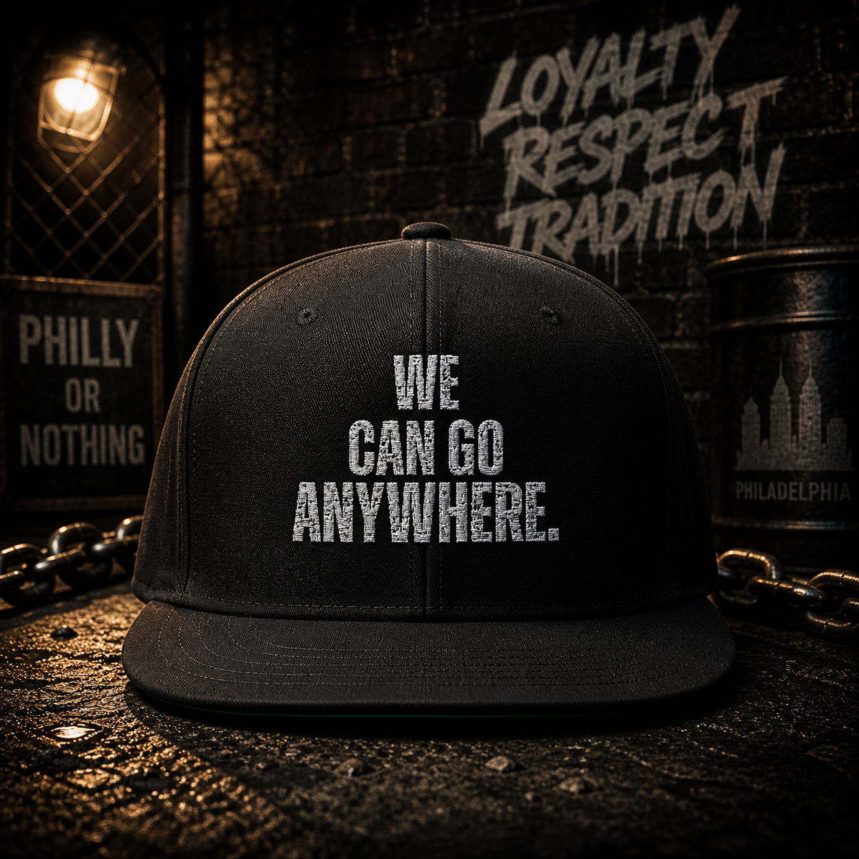 We Can Go Anywhere Embroidered Skinny Joey Hat
