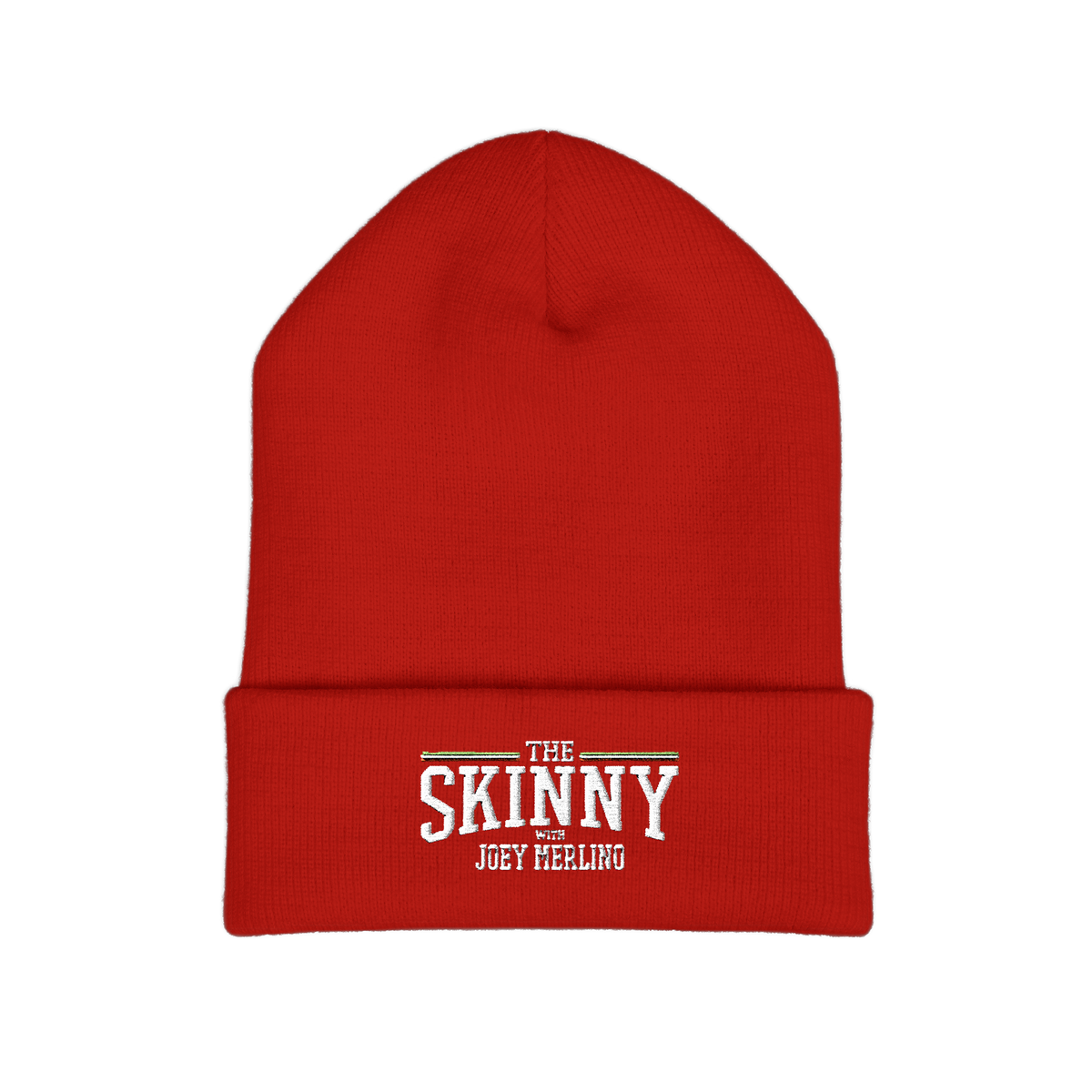 The Skinny embroidered cuffed beanie, main product photo, Skinny Joey Merlino Philly mob merch