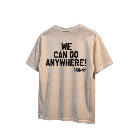 We Can Go Anywhere garment-dyed tee, Italian American mafia-inspired apparel
