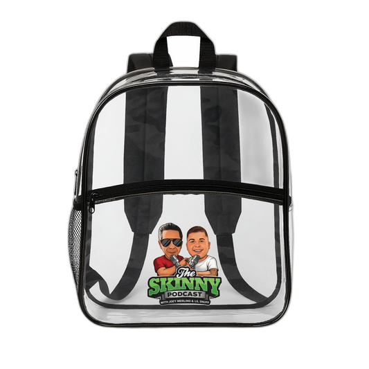 Skinny Joey & Lil Snuff Podcast Clear Backpack — Game Day Stadium Approved